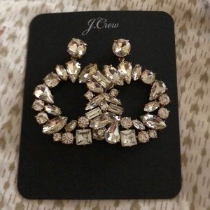 J Crew mixed crystal circle statement earrings